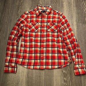 American‎ Eagle Girls Youth Button Down Red & White